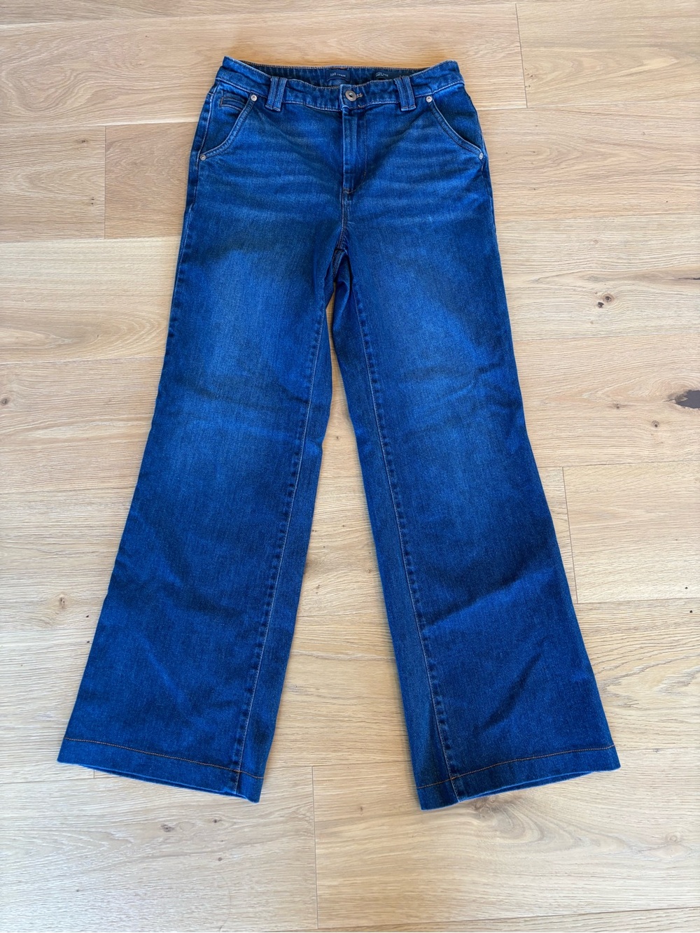J. Jill High Rise Wide Leg Dark Wash Modern Feminine Jeans, Hemmed/Altered 6